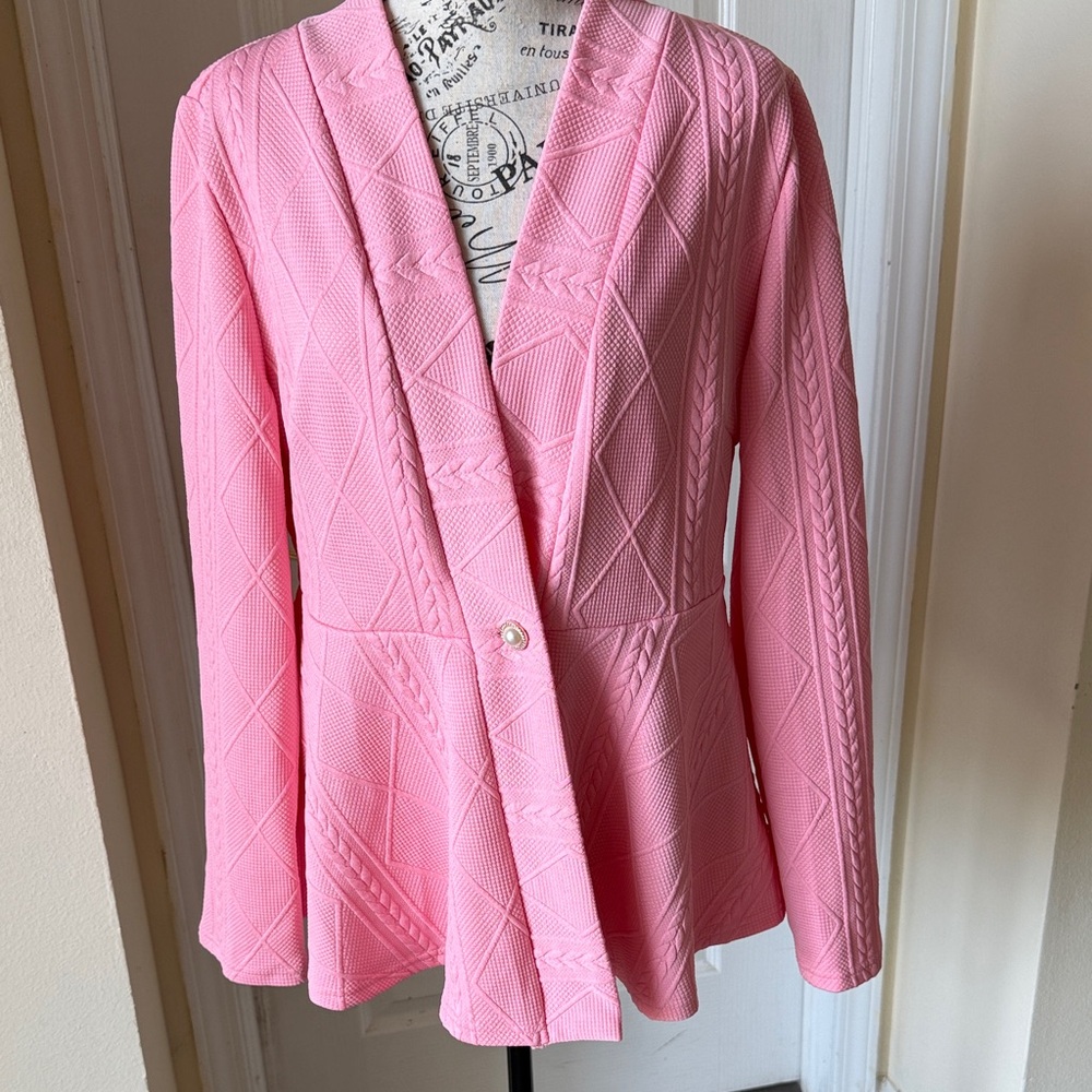 SHEIN Textured Pink Blazer Size XL.